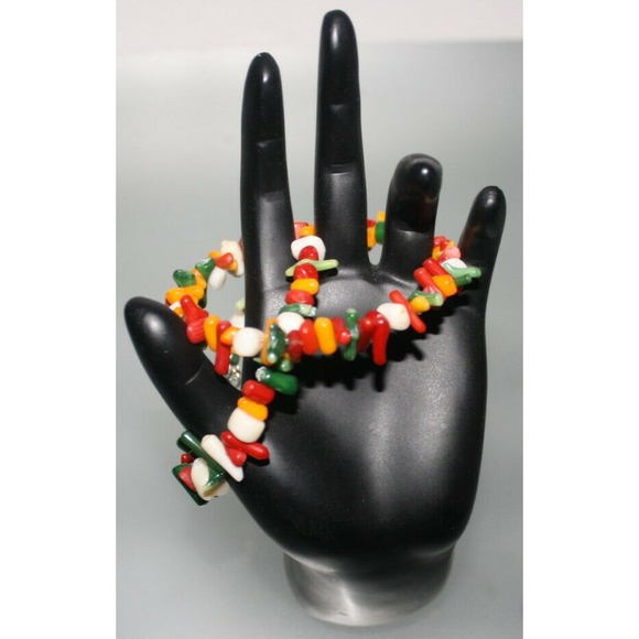 Colorful Beaded Hoop Earrings Women's Fashion Jewelry Boho New - Picture 1 of 3